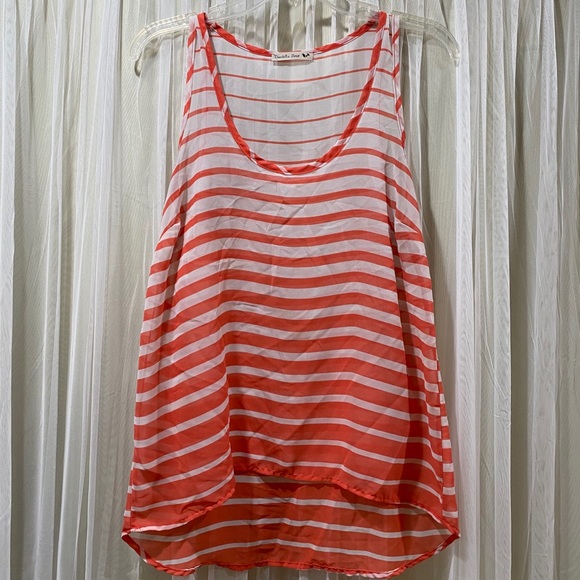 Sheer Striped High-Low Razorback‎ Tank 🧡 - Picture 2 of 4